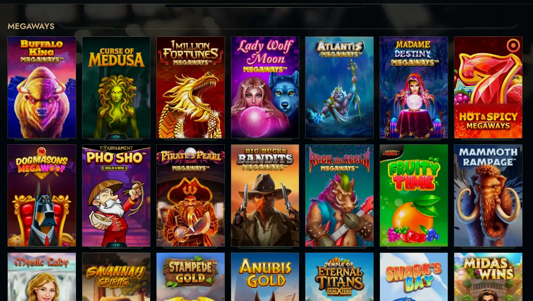 Ricardos Online Casino Spielauswahl